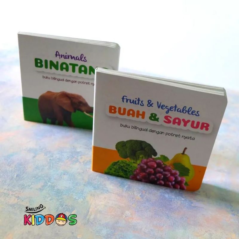 Buku Anak Bayi Lucu - Mini BoardBook Gambar Nyata - Pengenalan Pengetahuan Balita Foto Nyata Binatan