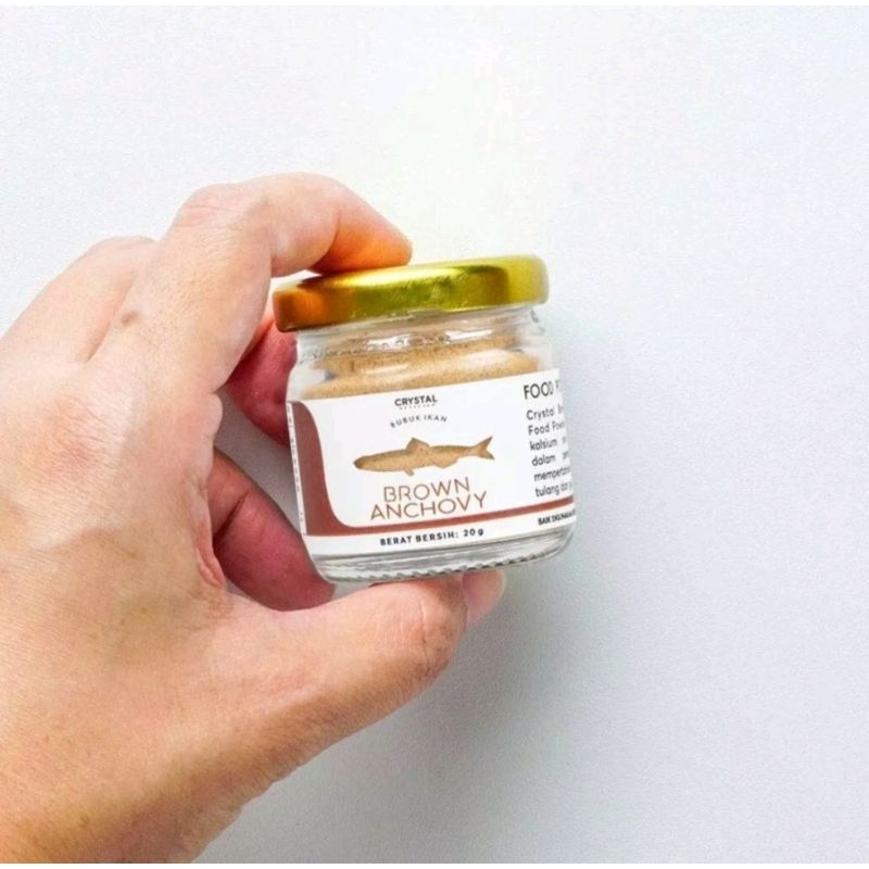 

Crystal of the Sea - Brown Anchovy Food Powder (20 gr) / Bubuk ikan teri jengki / ikan bilis