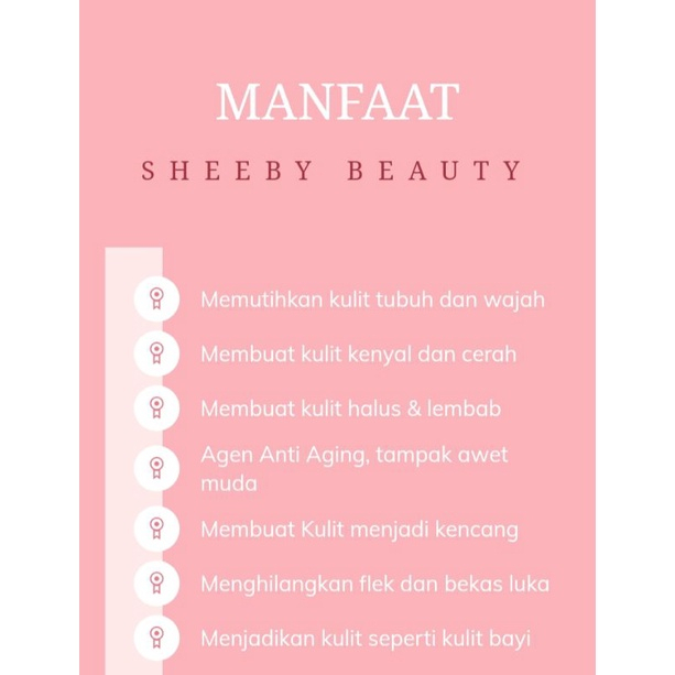 Sheeby Beauty - Minuman Collagen Rasa Strawberry 50 gram - Whitening Booster - Glutathione