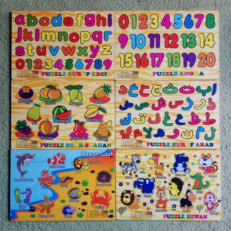 Puzzle Kayu Hampers Mainan Edukasi Anak Abjad Alphabet Huruf Angka Hijaiyah Mainan Anak Pazel Puzel