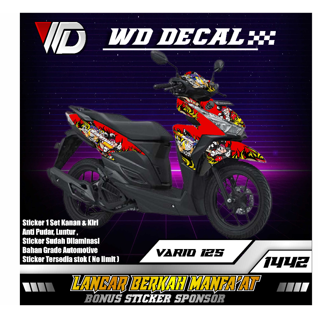 01442 decal sticker sepeda motor honda VARIO 125 LED