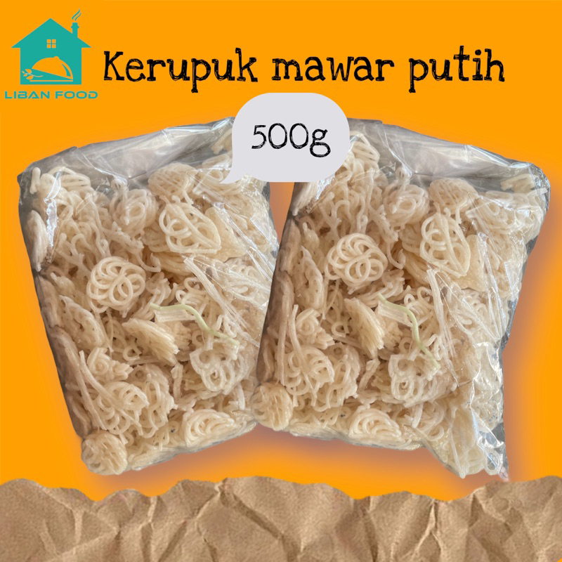 KERUPUK MAWAR PUTIH 500gram / KERUPUK SEBLAK COET VIRAL