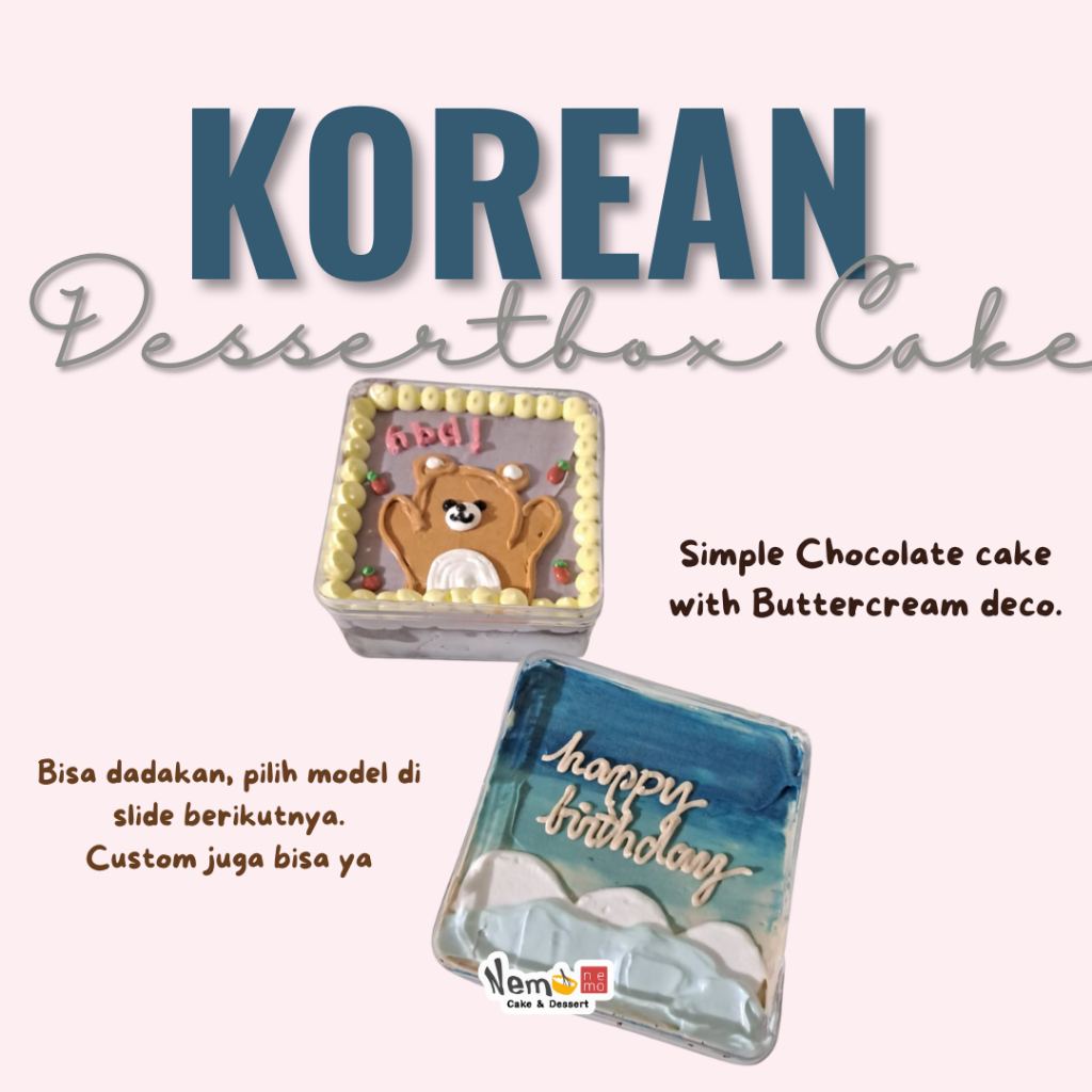 

KOREAN DESSERTBOX CAKE CUSTOM / CUSTOM KOREAN CAKE IN BOX