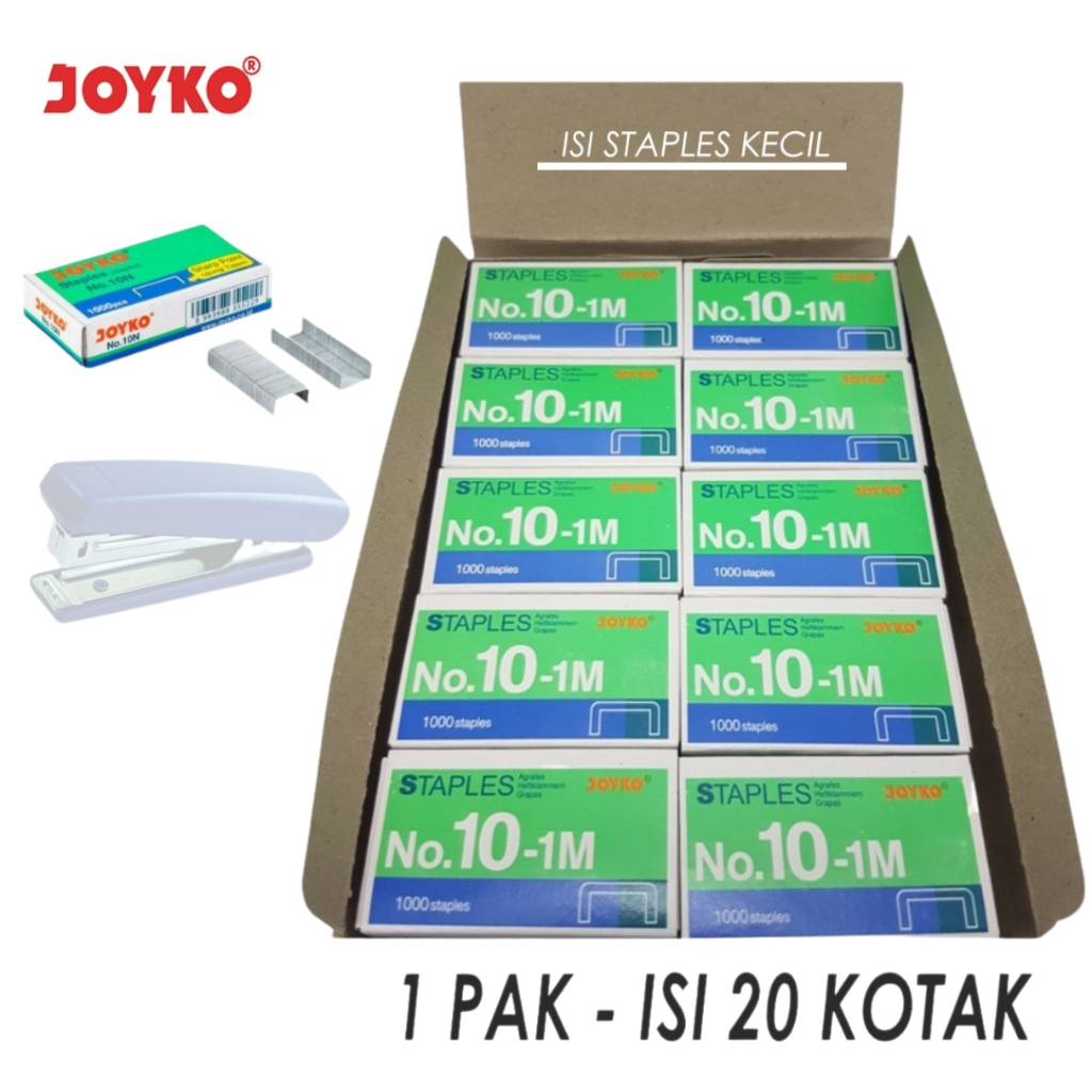 

Isi staples Kecil Refiil no 10 Joyko Termurah Per satuan (1box 20 kotak )