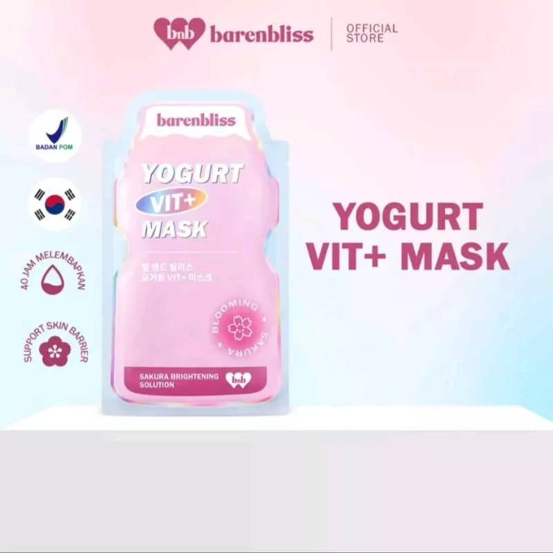 ✿ELYSABETHME✿  BNB BARENBLISS yogurt vit+ mask masker wajah korea pelembab moist moisturizer