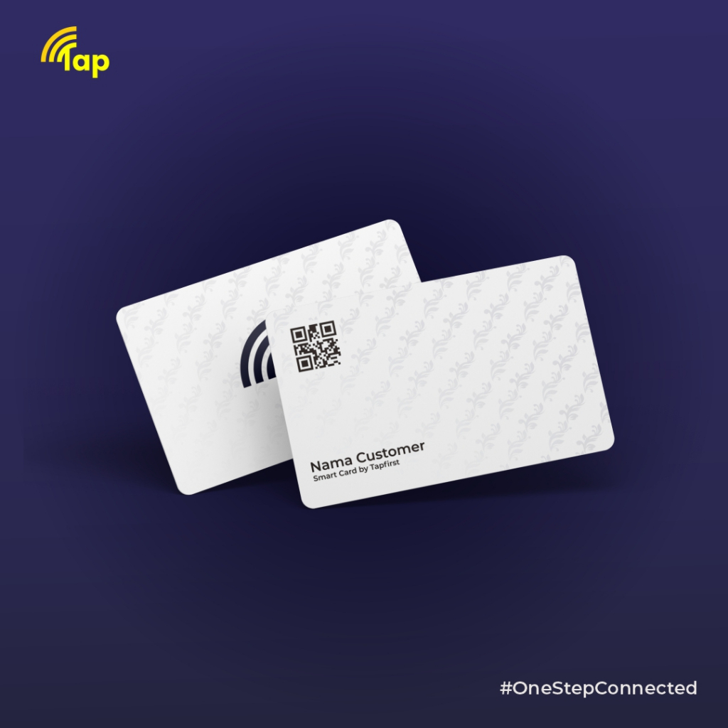 Kartu Nama Custom Digital NFC RFID | Tapfirst (Putih)
