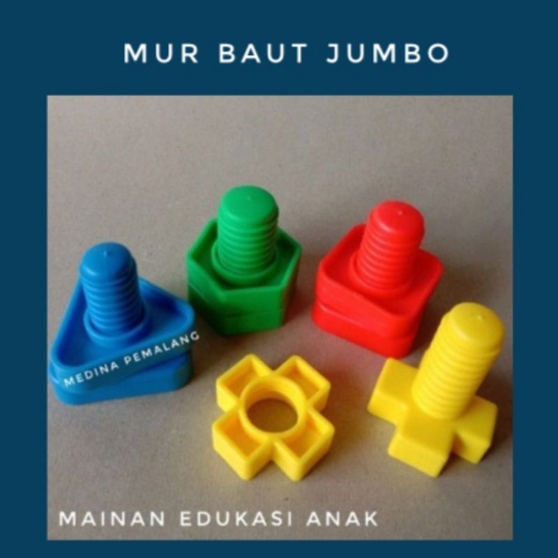 Mur Baut Jumbo Plastik Sepasang (BUKAN untuk perosotan, ayunan, dan lainnya)