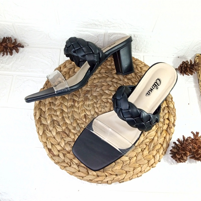 Sandal Heels Wanita Hak 7cm (Ukuran Besar Jumbo Big Size) Sendal Pesta Cewek Modis