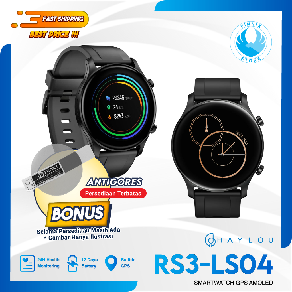 Haylou RS3 LS04 Smartwatch GPS SpO2 Tracking Waterproof 5 ATM