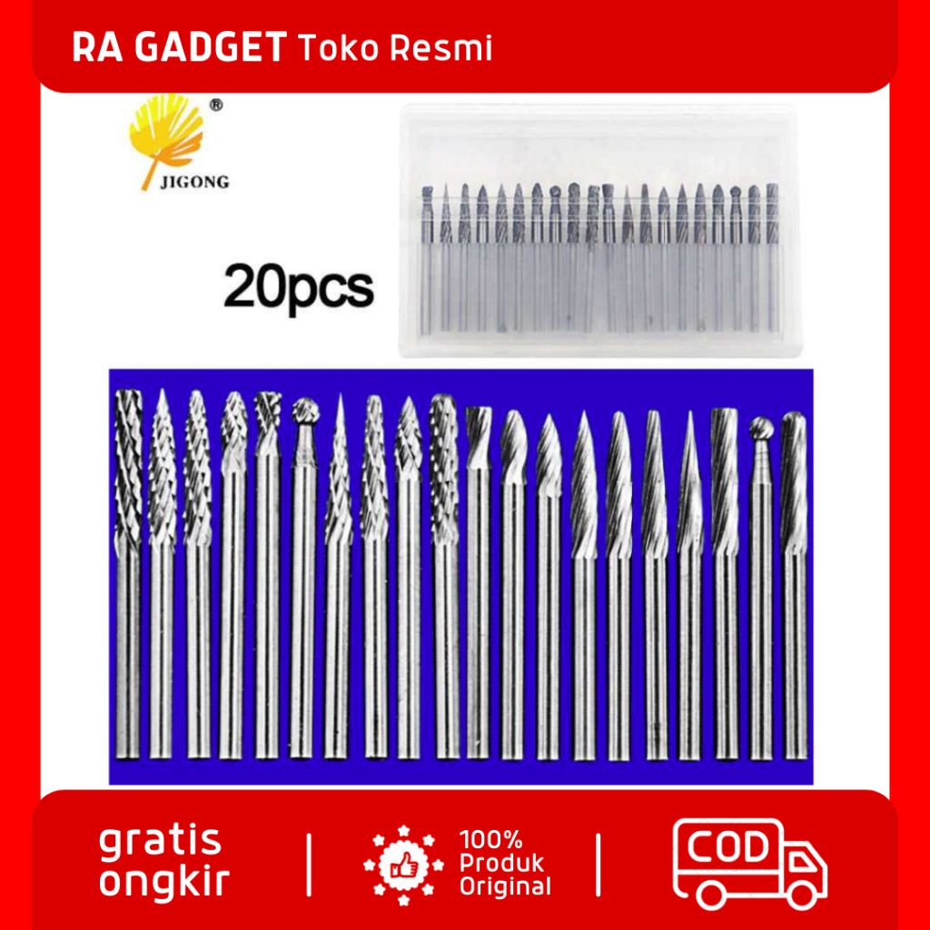 Mata Bor Tungsten Carbide Drill Bit 3mm 20 PCS / Mata Bor Pembolong Pelubang Lubang Pelobang Ukir Pe