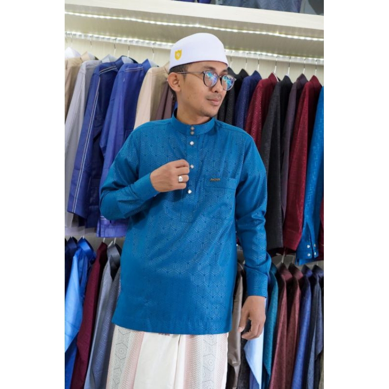Koko An Nun  Motif Salju Terbaru / Koko Laki Laki  / Style Muslim Trendy Dan Kekinian / Koko Elegant