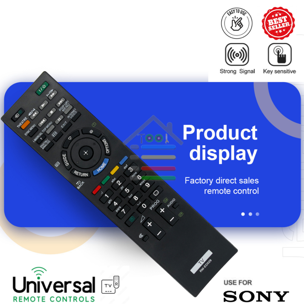 REMOTE TV SONY MULTI TABUNG  LCD LED HITAM ED029