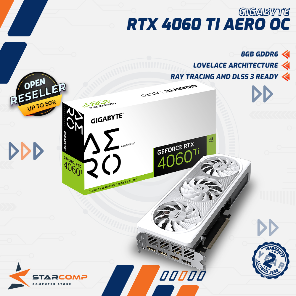 Gigabyte GeForce RTX 4060 TI Aero OC 8GD VGA RTX4060Ti 8GB GDDR6