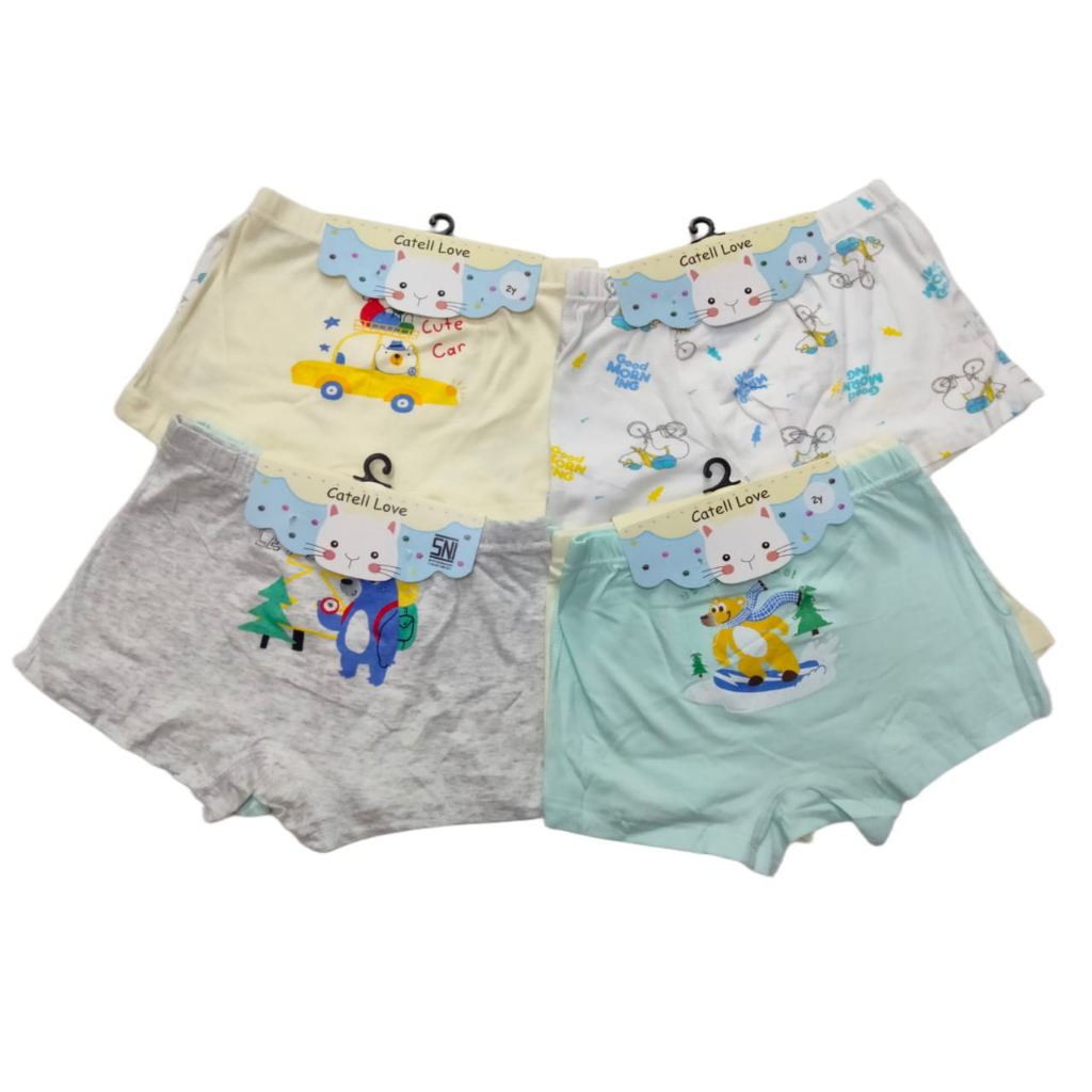 Catell Love Celana Dalam Boxer Anak Boy Girl Import 2-5 tahun isi 2pcs