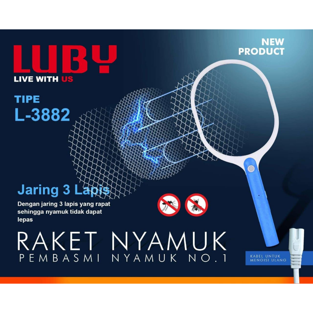 Raket Nyamuk Listrik Luby L-3882