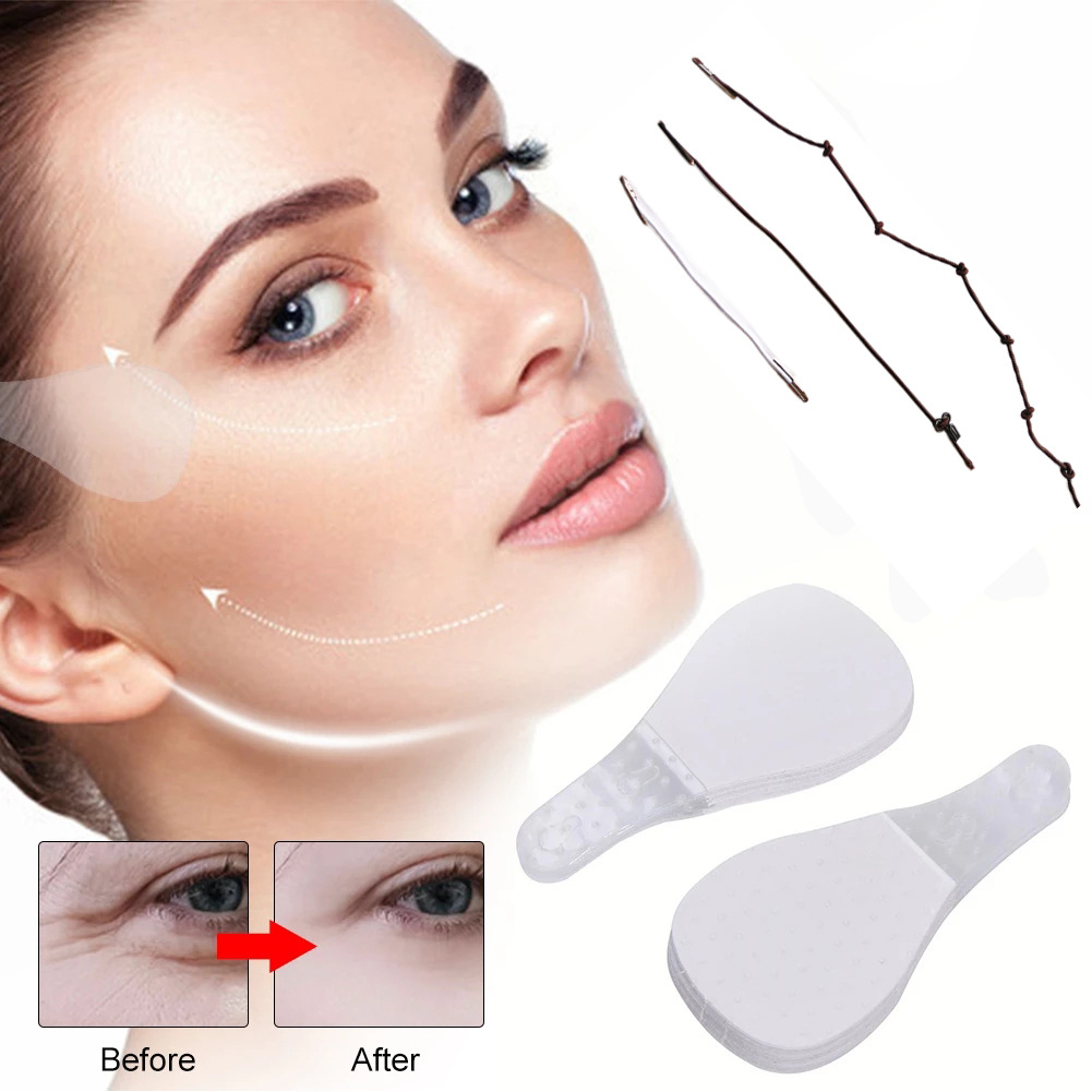 [isi 40pcs] Invisible Instant Face Lift Tape Penirus Wajah Anti Keriput Lifting - Label Penirus Pipi V Shape Tape Pengencang Lifting Slimming Face ORIGINAL