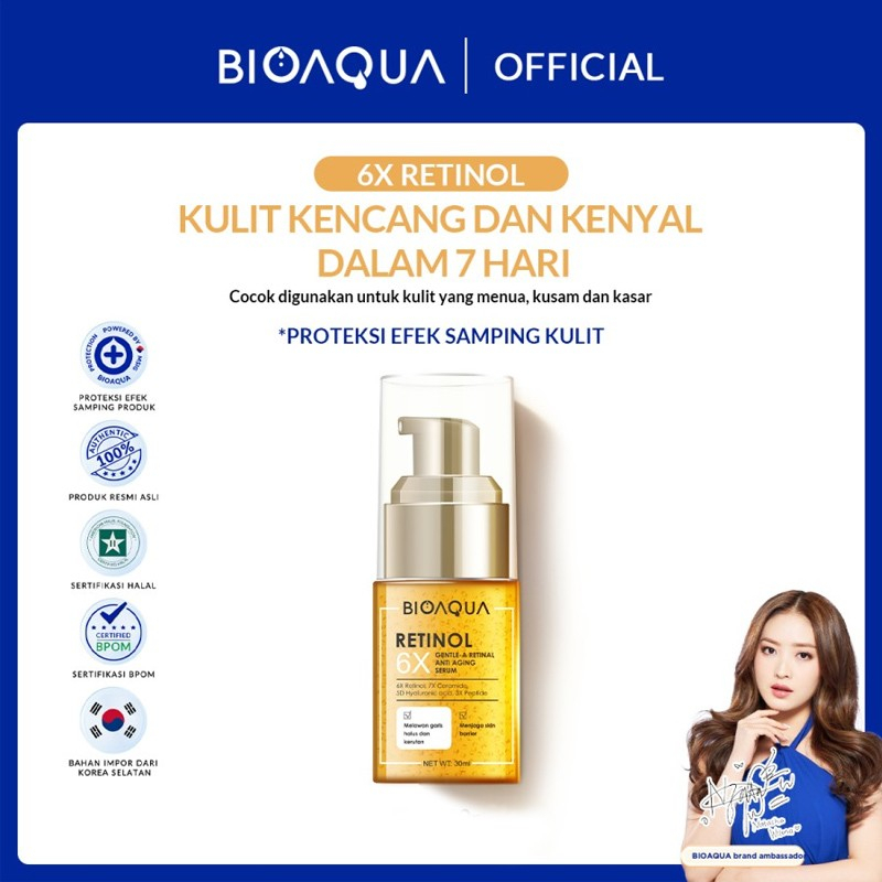 BIOAQUA 6X Gentle-A Retinol Serum Anti Aging Essence 30ml Bio Aqua Serum Retinol Serum Wajah