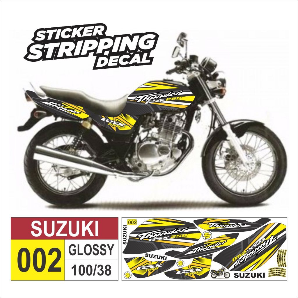 striping variasi Suzuki Thunder 250 GSX /stiker decal motor Suzuki Thunder 250 GSX /stiker lis polet