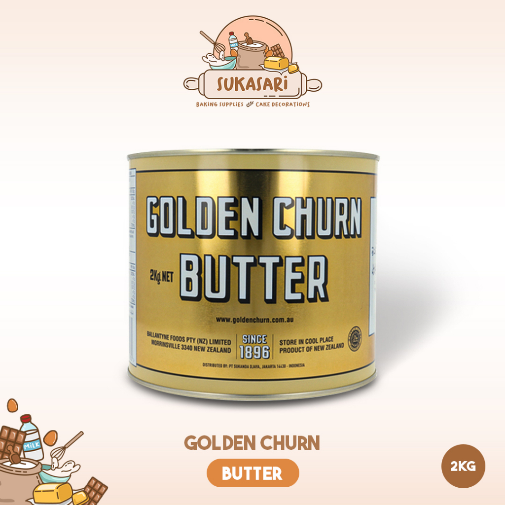 

Sukasari - Golden Churn Butter 2kg - Salted Tin Butter Kaleng Mentega / COD / Instant