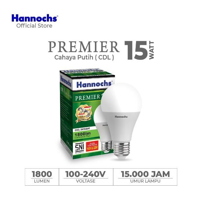 HANNOCHS Lampu LED Premier 3W 5W 7W 9W 12W 15W 18W / 3 - 18 Watt Cahay Putih 6500 K