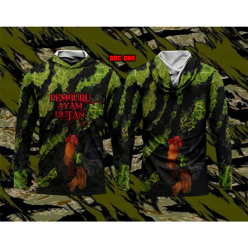 baju camo hunting | hoodie shirt | pemburu ayam hutan