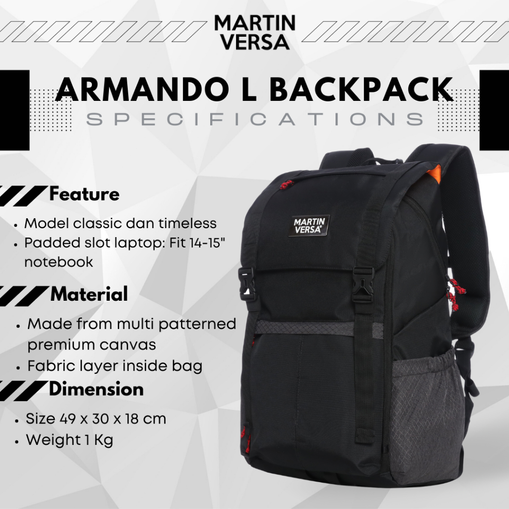 Martin Versa Armando L Tas Ransel Laptop Pria Backpack