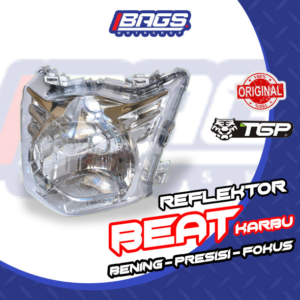 Reflektor lampu depan Beat karbu lama plus Mika kaca