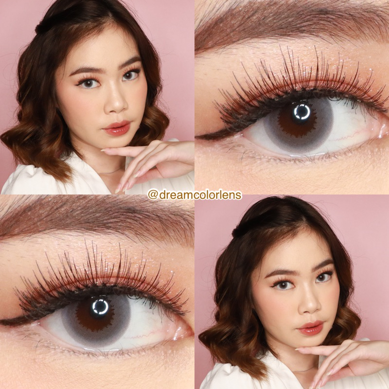 Softlens Kitty Kawaii Mini Bom Gray / Brown / Black / Abu / Coklat / Hitam Normal Minus Beda Minus