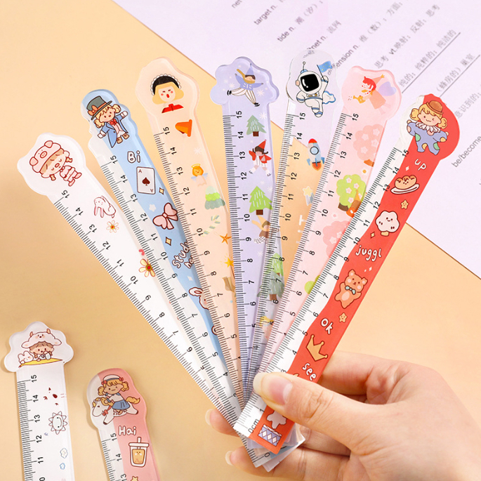 Plastic Ruler 15 cm / Penggaris plastik funny karakter / penggaris anak sekolah 15 cm