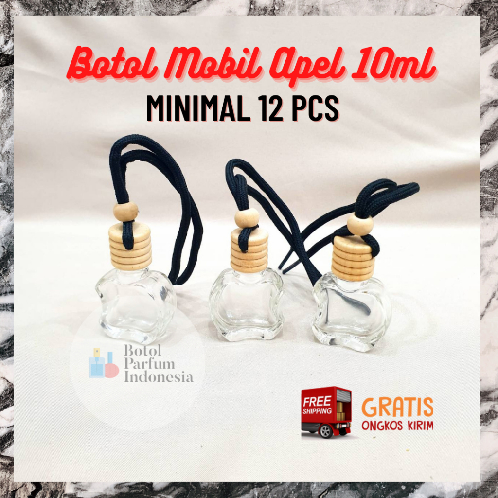 BOTOL PARFUM APEL MOBIL GANTUNG 10ML PUTAR - BOTOL PARFUM KOSONG MOBIL APEL GANTUNG - BOTOL PARFUM K