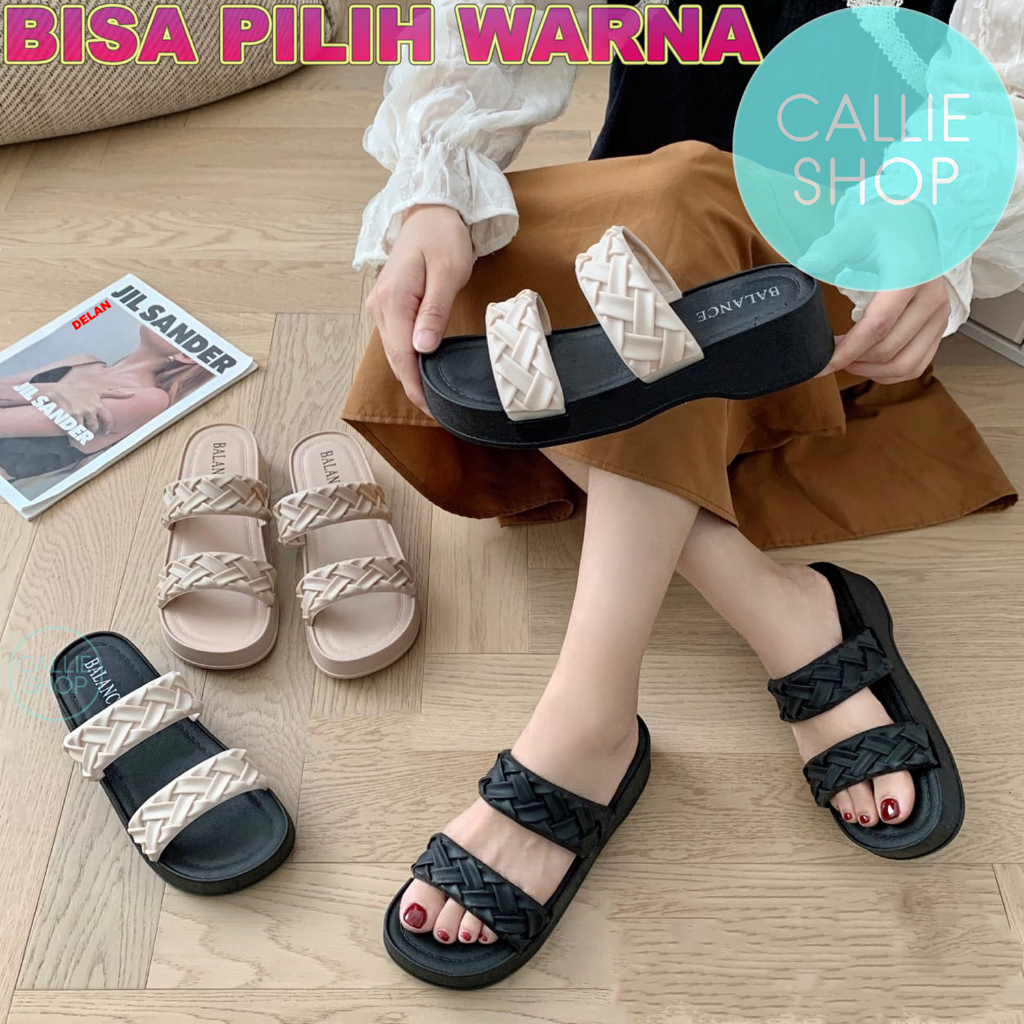 Sandal Wedges Flatform Tali Motif Anyam Balance 945-X2 FFANYM