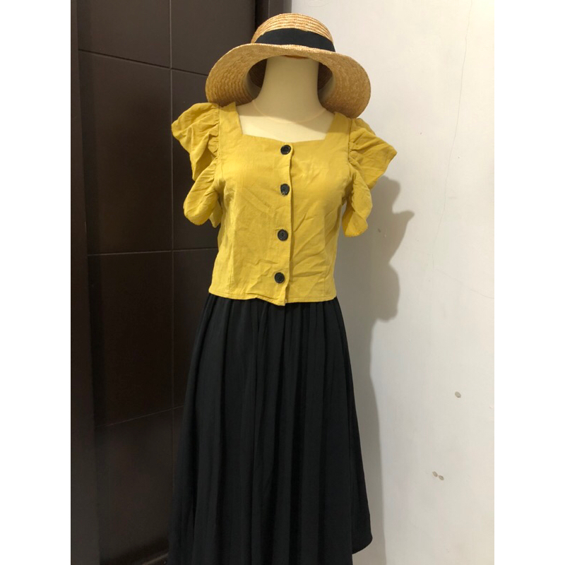 preloved atasan kuning mustard