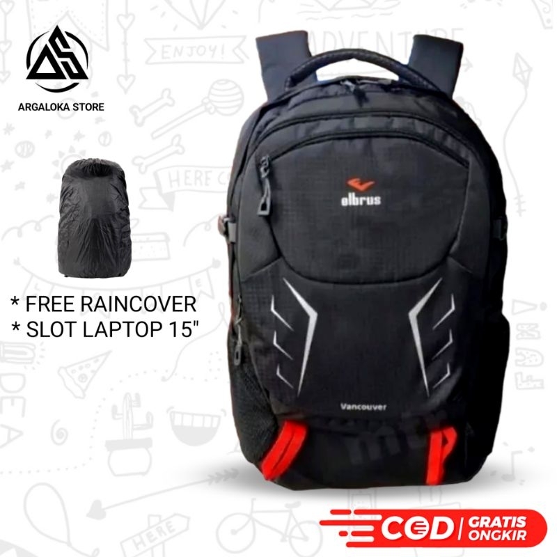 Tas Ransel Pria Punggung Backpack Laptop Cowok Kerja Kuliah Sekolah 59% 25 Liter Free Bag Cover 19 BACKPACK