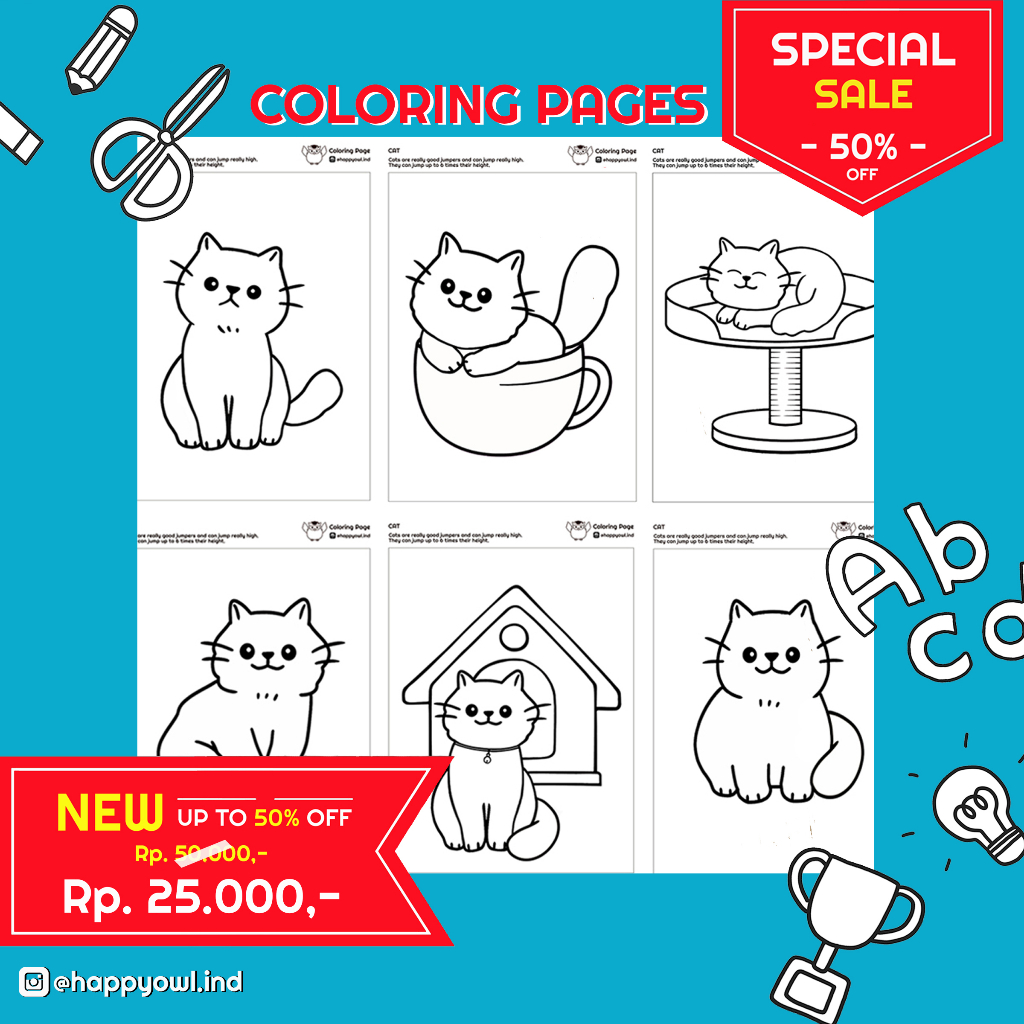 

HappyOwl - Coloring Pages Cat Edition