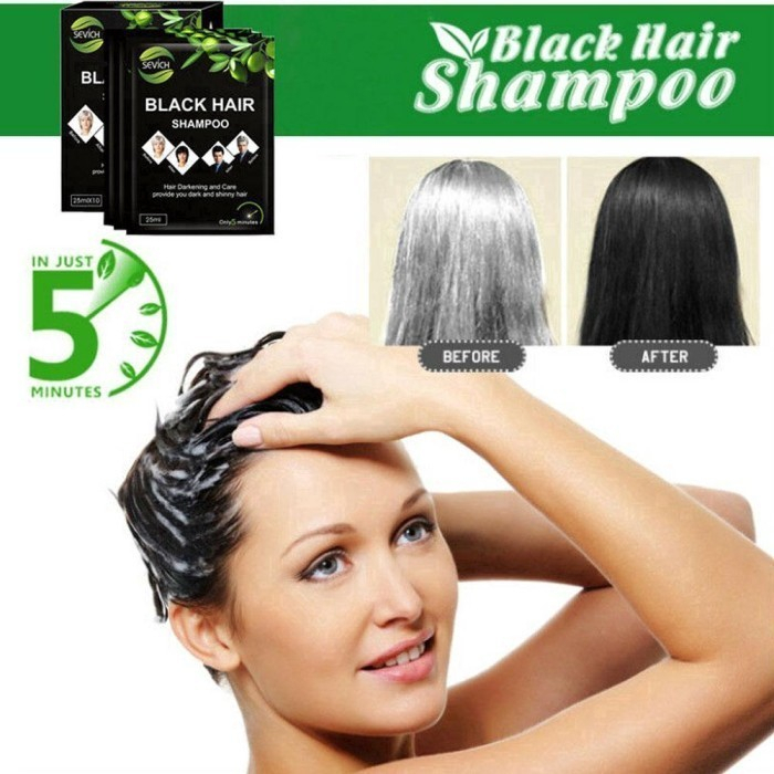 Shampoo Black Hair Shiny Care Cleaning Hair Color Sevich Original