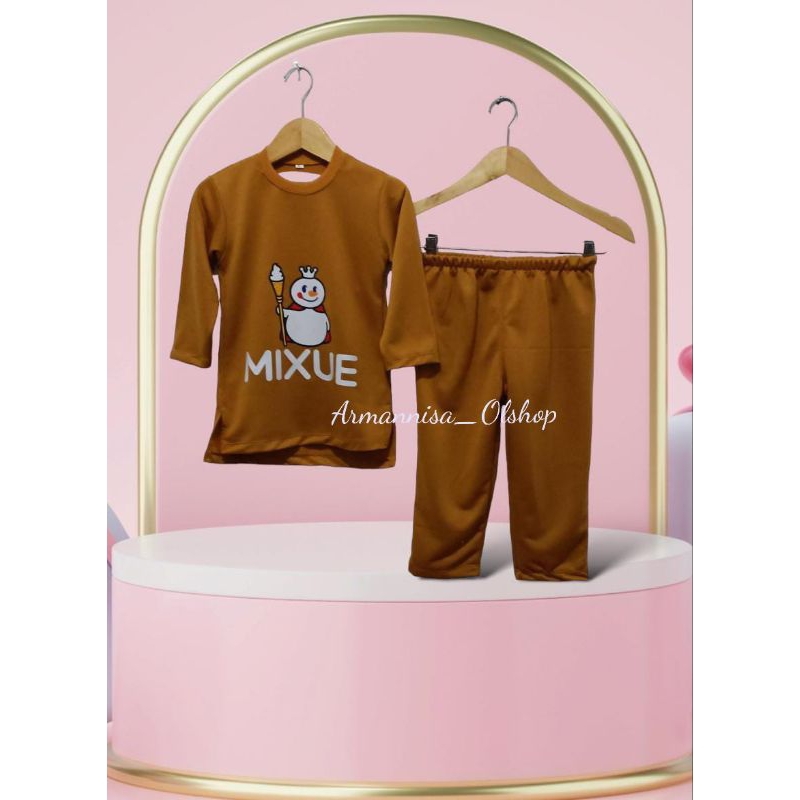 stelan anak terbaru motif mixue terlaris baju anak stelan anak murah