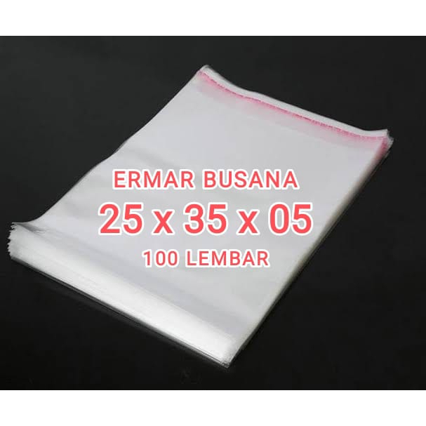 paling laris plastik opp baju tebal 0.5 ukuran 25x35 / plastik opp packing 25 x 35 seal lem isi 100 lembar