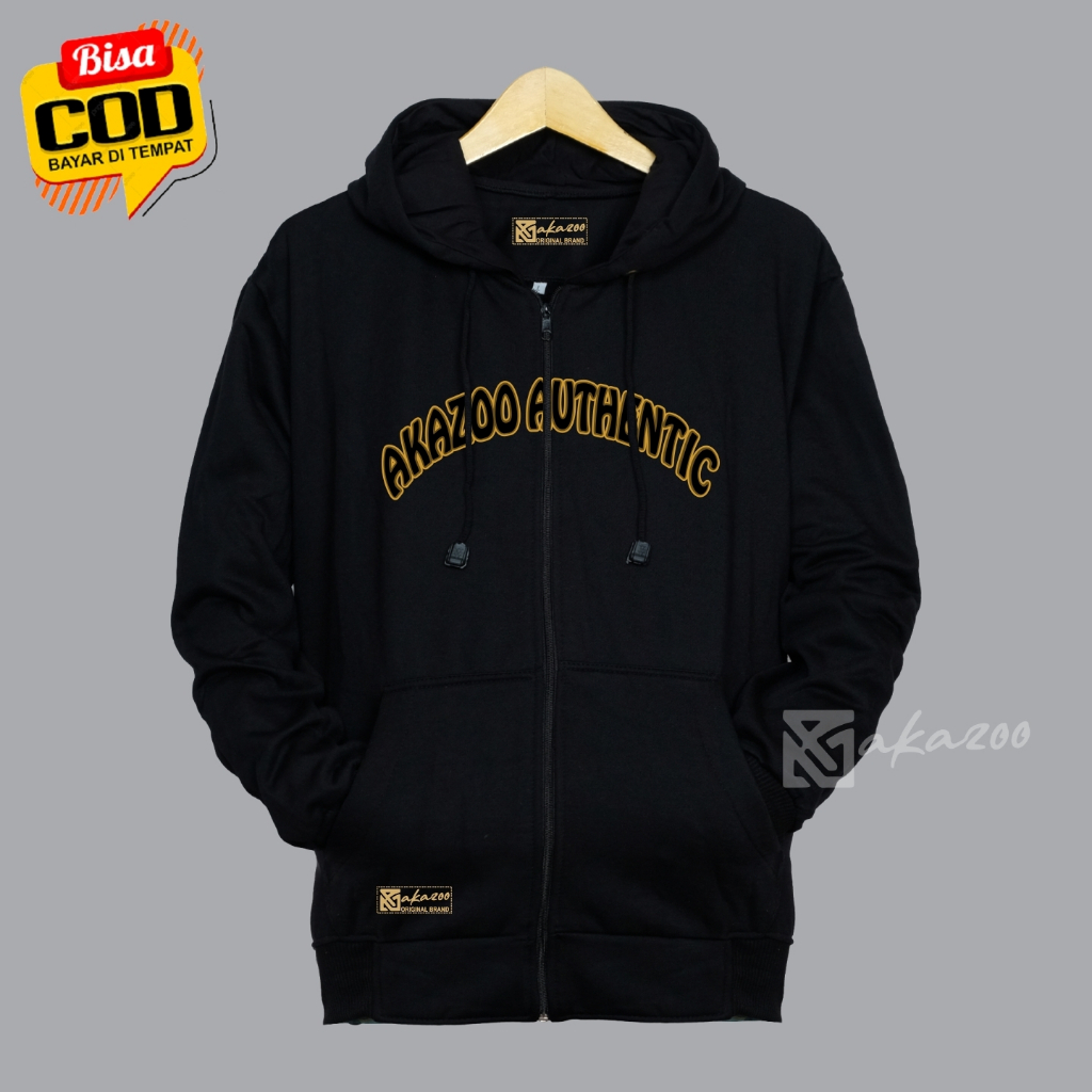 sweater pria resleting depan distro gambar dpn balakang akazoo warna hitam grafytty KASIBA sablon depan blakang 01