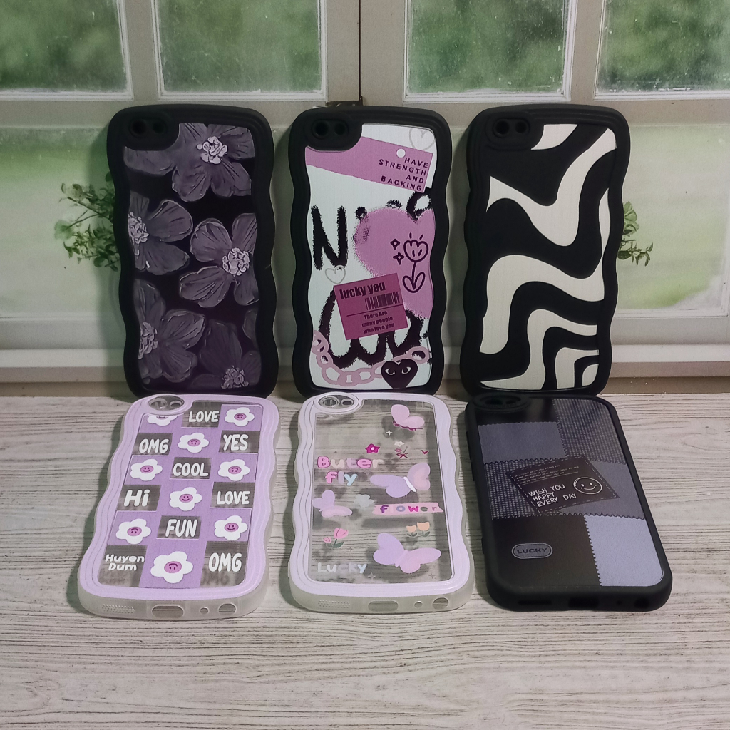 Kesing Vivo 1601 1602 1612 1713 1719 1609 Softcase Gelombang Black Motif Love Vivo V5 V5s V5 Lite