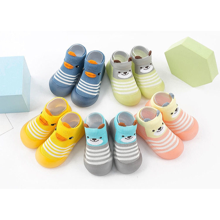 PW4-Sepatu Bayi Prewalker Kaos Kaki Anti Slip Karakter Bergaris