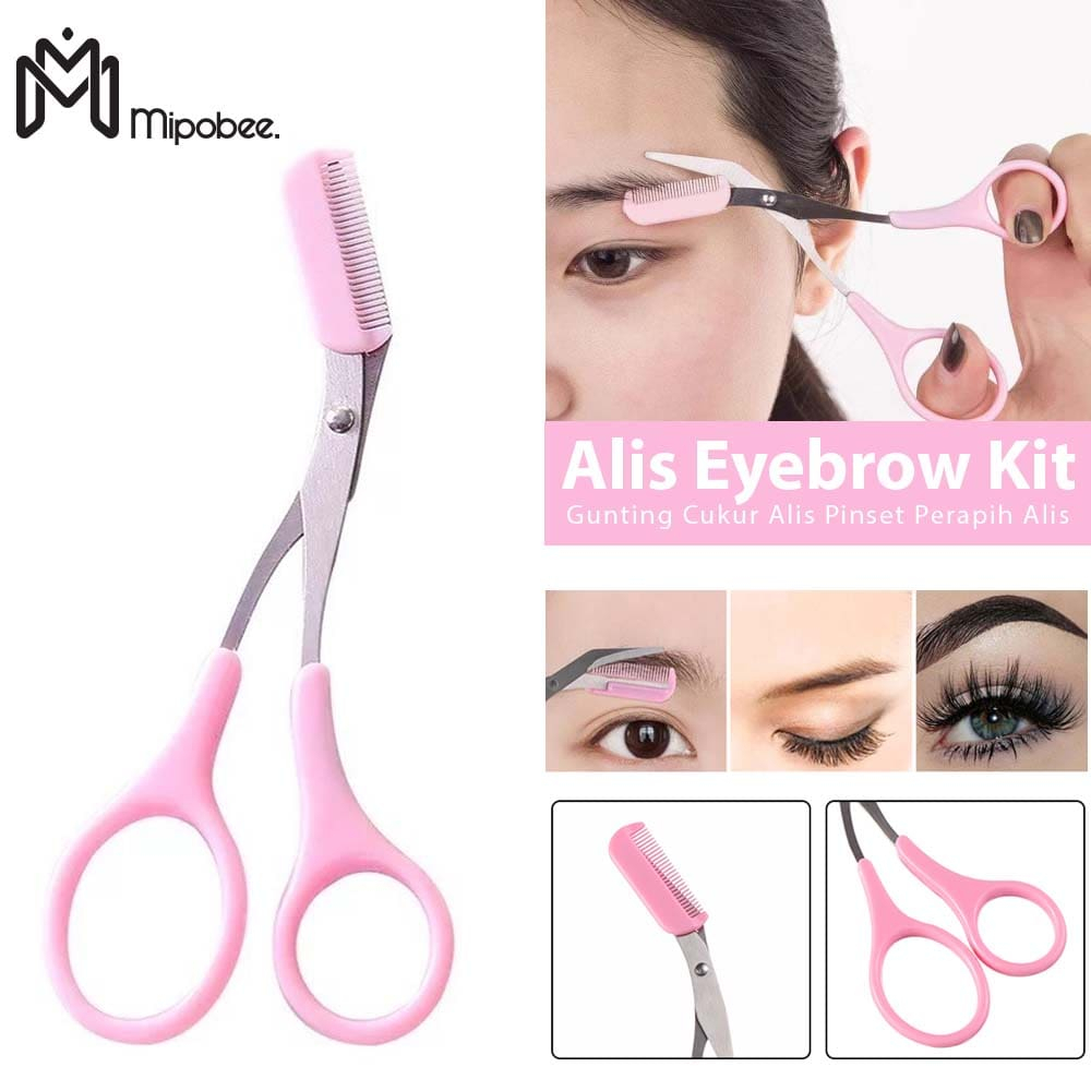 Mipobee Gunting Cukur Alis Eyebrow Kit Pinset Perapih Alis