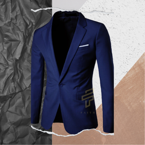 Faith - Jas Pria Warna Biru Tua Jas Formal Pria Jas Blazer Pria Jas Nikah Jas Pengantin Jas Wisuda