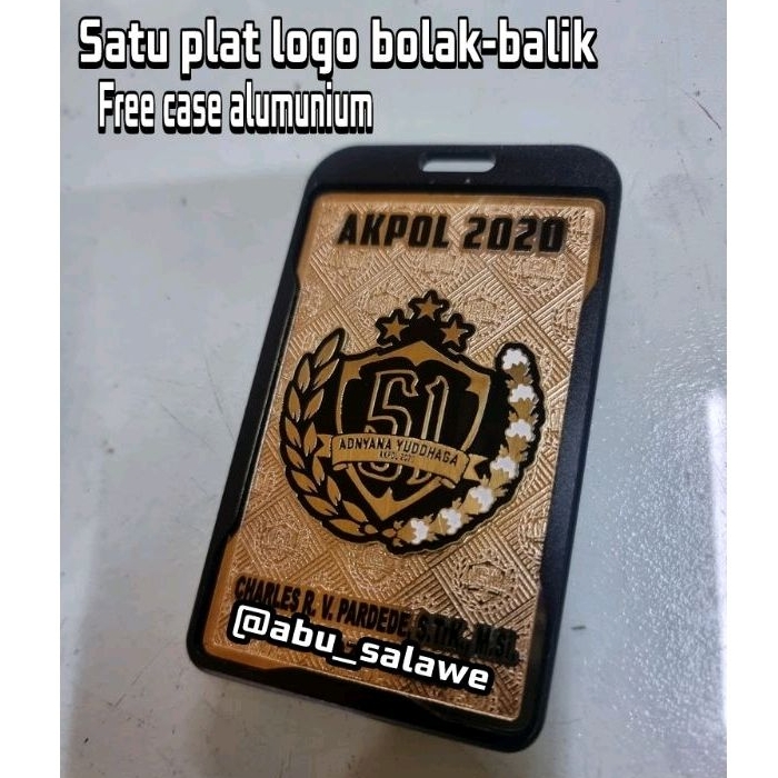 

plat id custom satu plat logo bolak-balik free case almunium