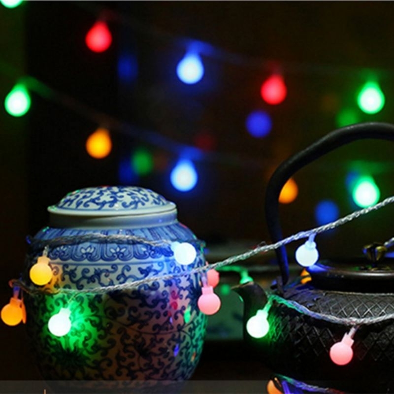 Lampu Hias Gantung String Lights Model Bohlam Mini Waterproof 3 Meter - Warm White