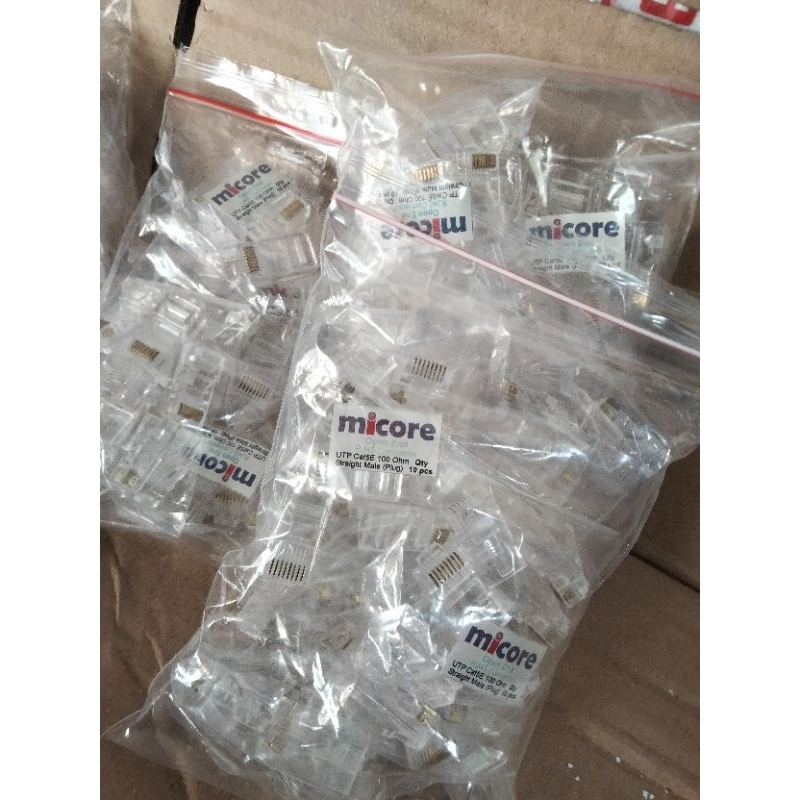 Konektor/Connector RJ45 UTP/FTP Micore Cat5 50pcs - Anti gagal