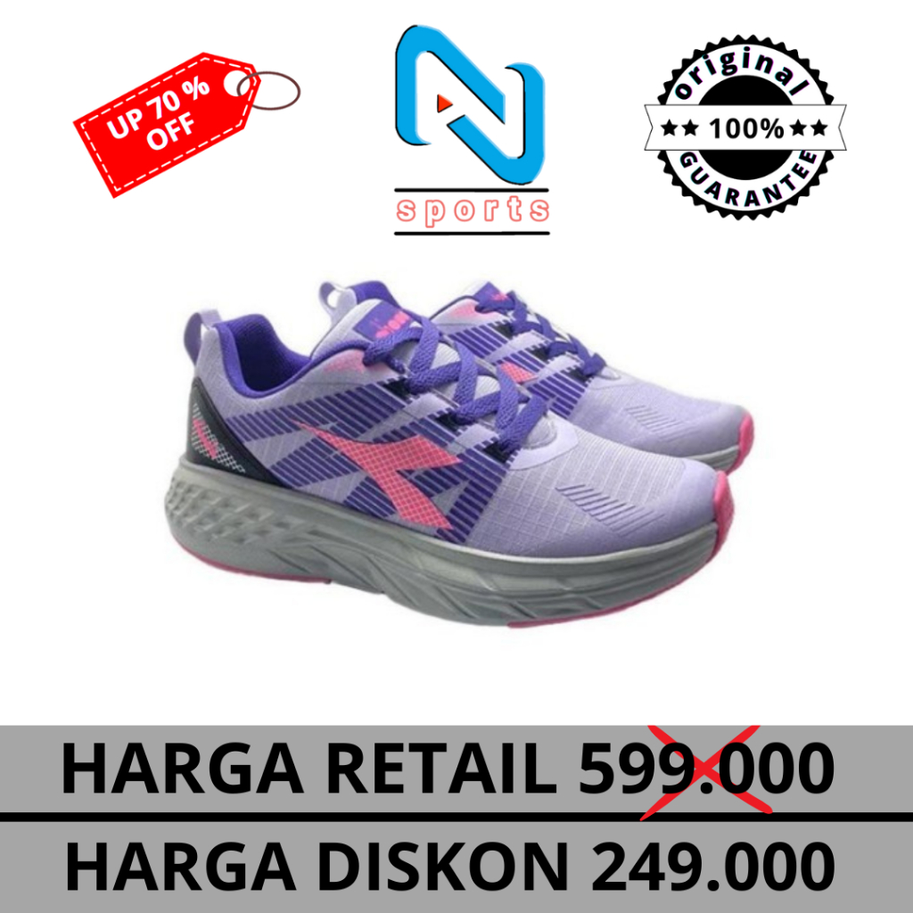 Sepatu Lari Diadora Esperto Women Purple Original 100%