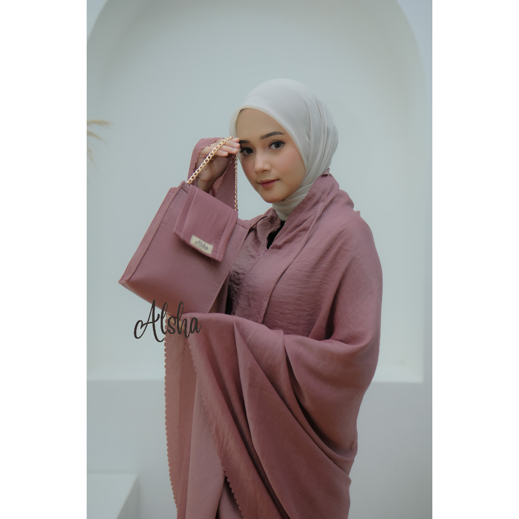 Mukena Dewasa Travel 2 in 1 Santorini Silk Premium Daily Alsha