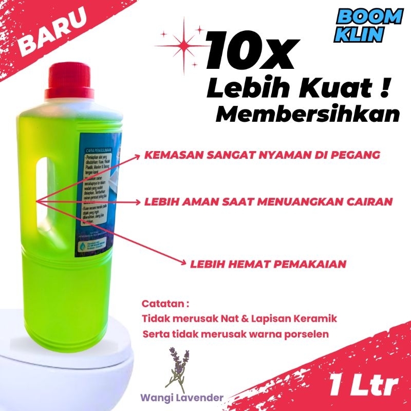 BOOM KLIN Pembersih Kerak Membandel Kemasan Baru 1 Liter (Bisa Cod)