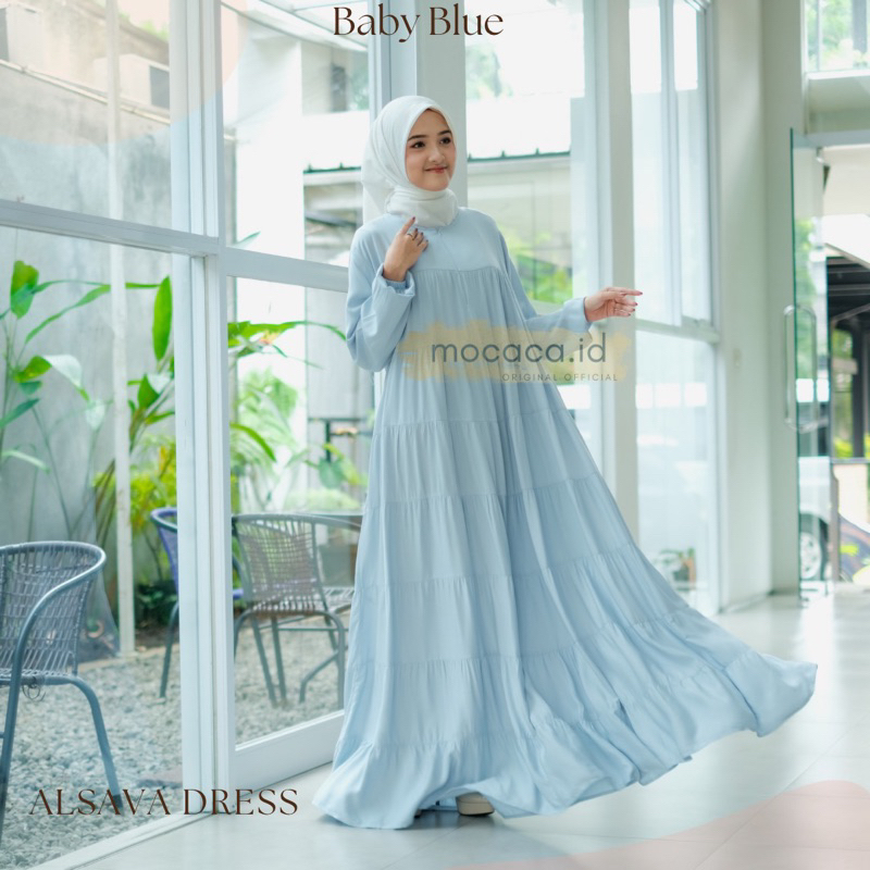 Adeva Dress 7 Susun Sleting depan Busui rayon twill premium babypink baby pink soft lembut adem bisa gosend bandung ad saku kanan super flowy