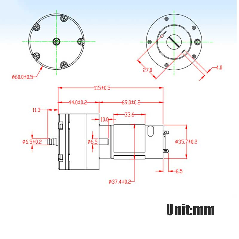 Pompa Vakum HP-555 Udara Vacuum Air Pump 12v Dc Siphon Pump Untuk Mesin Pengemasan Mesin Vakum Dispenser Pompa Air